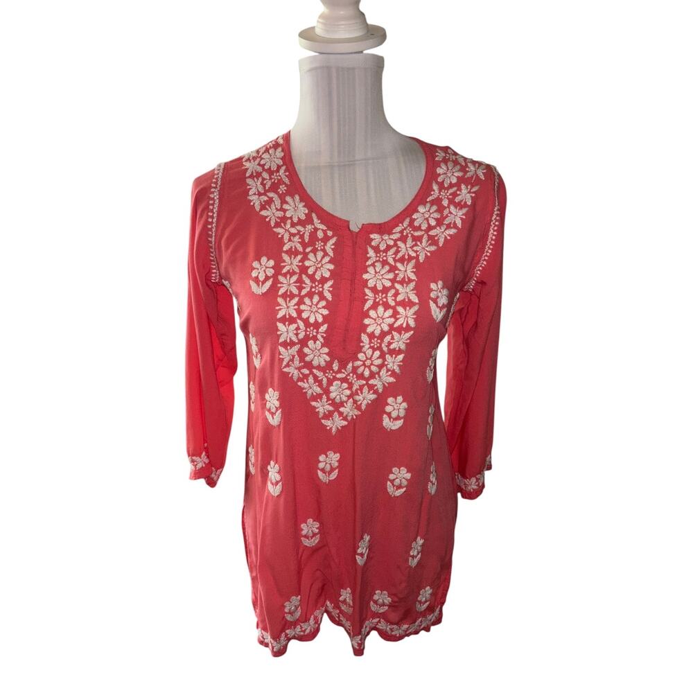 Tunic Pink Embroidered Blouse Size 6/38